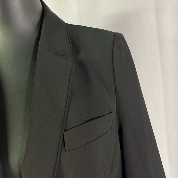 White House Black Market Black Single Button Zipper Accent Blazer - Picture 6 of 16